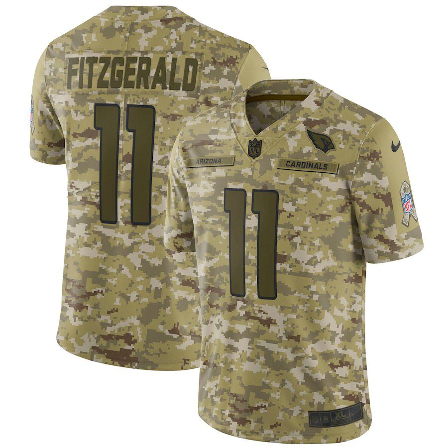 Men Arizona Cardinals #11 Fitzgerald Nike Camo Salute to Service Retired Player Limited NFL Jerseys